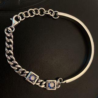 Rhinestone Alloy Bracelet Sl0699 - Silver - One Size