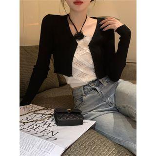 Halter Neck Knit Camisole Top / Cardigan