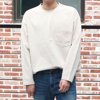 Big Size Pocket Long-sleeve T-shirt