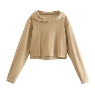 Long-sleeve Loose-fit Cropped Sweatshirt / High-waist Shorts