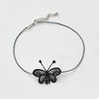 Lace Butterfly Choker Black - One Size