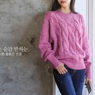 Dolman-sleeve Cable-knit Sweater