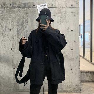 Button Cargo Jacket Black - One Size