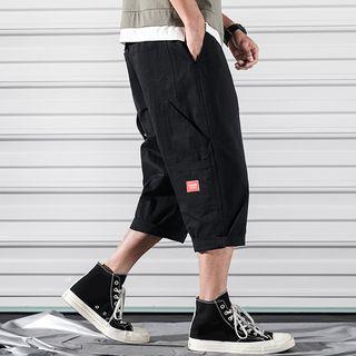 Strap Detail Straight-cut Cropped Pants