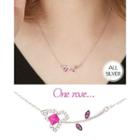 Flower-pendant Chain Silver Necklace