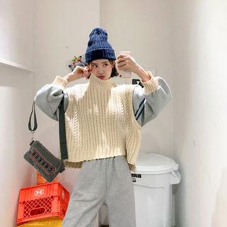 Mock Two-piece Cable Sweater