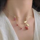 Alloy Rose Pendant Choker 0720a - Gold - One Size
