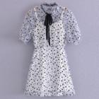 Set: Slipdress + Short-sleeve Floral Mini A-line Dress
