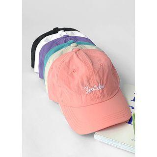 Letter-embroidered Cord-lock Baseball Cap