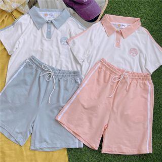 Set: Short-sleeve Polo Shirt + Sweatshorts