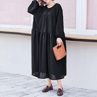 Plain Long-sleeve Maxi Dress