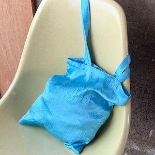Crinkled Satin Shopper Bag