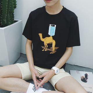 Camel Print Short Sleeve T-shirt