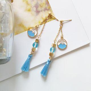 Alloy Mount Fuji Tassel Dangle Earring