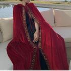 Hooded Maxi Cape Wine Red - One Size
