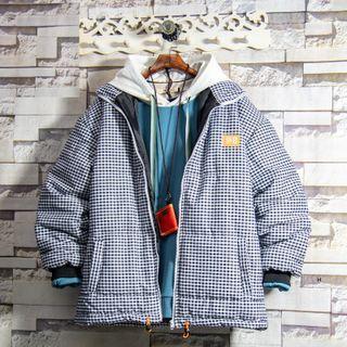 Gingham Check Padded Zip Jacket