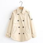 Double-breasted Jacket / Long-sleeve Blouse With Tie