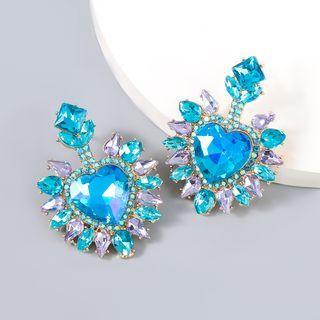Vintage Rhinestone Heart Drop Earring
