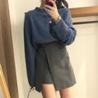 Sweater / Asymmetric A-line Mini Skirt