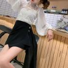 Lace Blouse / Asymmetric Mini Skirt / Set
