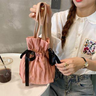 Accordion Drawstring Bucket Bag