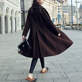 Wide Lapel Snap-button Coat