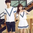 Couple Matching Short-sleeve T-shirt / Shorts / Set: Short-sleeve T-shirt + Shorts / Set: Short-sleeve T-shirt + Skirt