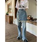 Mock Two-piece Distressed Baggy Jeans
