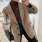 Corduroy Single-breasted Jacket 8878 - Ash Coffee - One Size