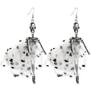 Rhinestone Lace Skeleton Dangle Earring