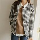 Round-neck Houndstooth Jacket