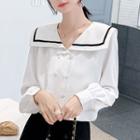 Double-breasted Sailor Collared Blouse