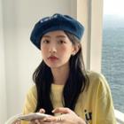 Japanese Characters Embroidered Beret Hat