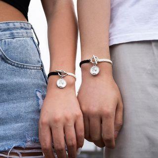 Coin Bracelet Black & White - One Size