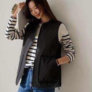 Sleeveless Padded Zip-up Jacket