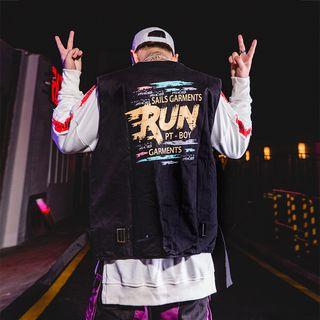 Couple Matching Lettering Cargo Vest