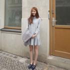 Ruffle Hem Half Placket Shirtdress
