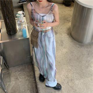 Camisole Top / Tie-dyed Mesh Overall Dress