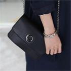 Faux-leather Chain-strap Crossbody Bag