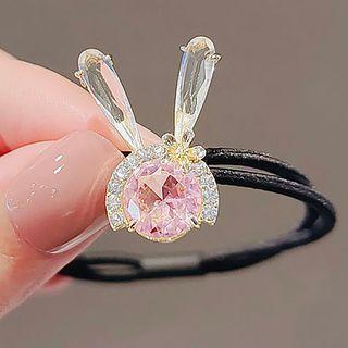 Rabbit Rhinestone Hair Tie Ly1680 - Pink - One Size