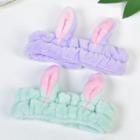 Rabbit Ear Coral Fleece Face Wash Headband As Shown In Figure - One Size