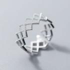 925 Sterling Silver Die Cut Ring Ring - One Size