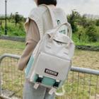 Lightweight Buckled Two-tone Backpack