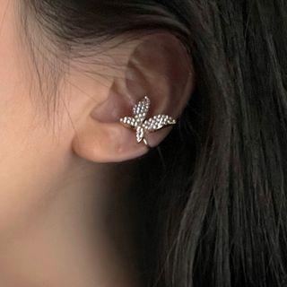 Rhinestone Butterfly Ear Cuff / Set Of 2