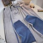 High-waist Two-tone Harem Jeans
