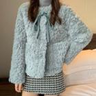 Fluffy Tie-front Jacket