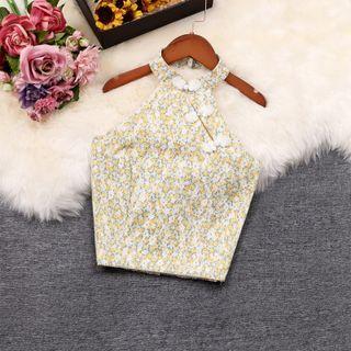 Halter Neck Floral Camisole Top