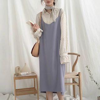 Side Slit Midi Spaghetti Strap Dress