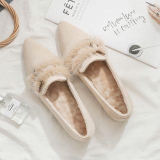 Pointy Fluffy Lined Flats