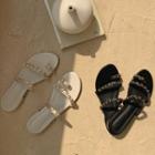 Chain Detail Toe-ring Slide Sandals